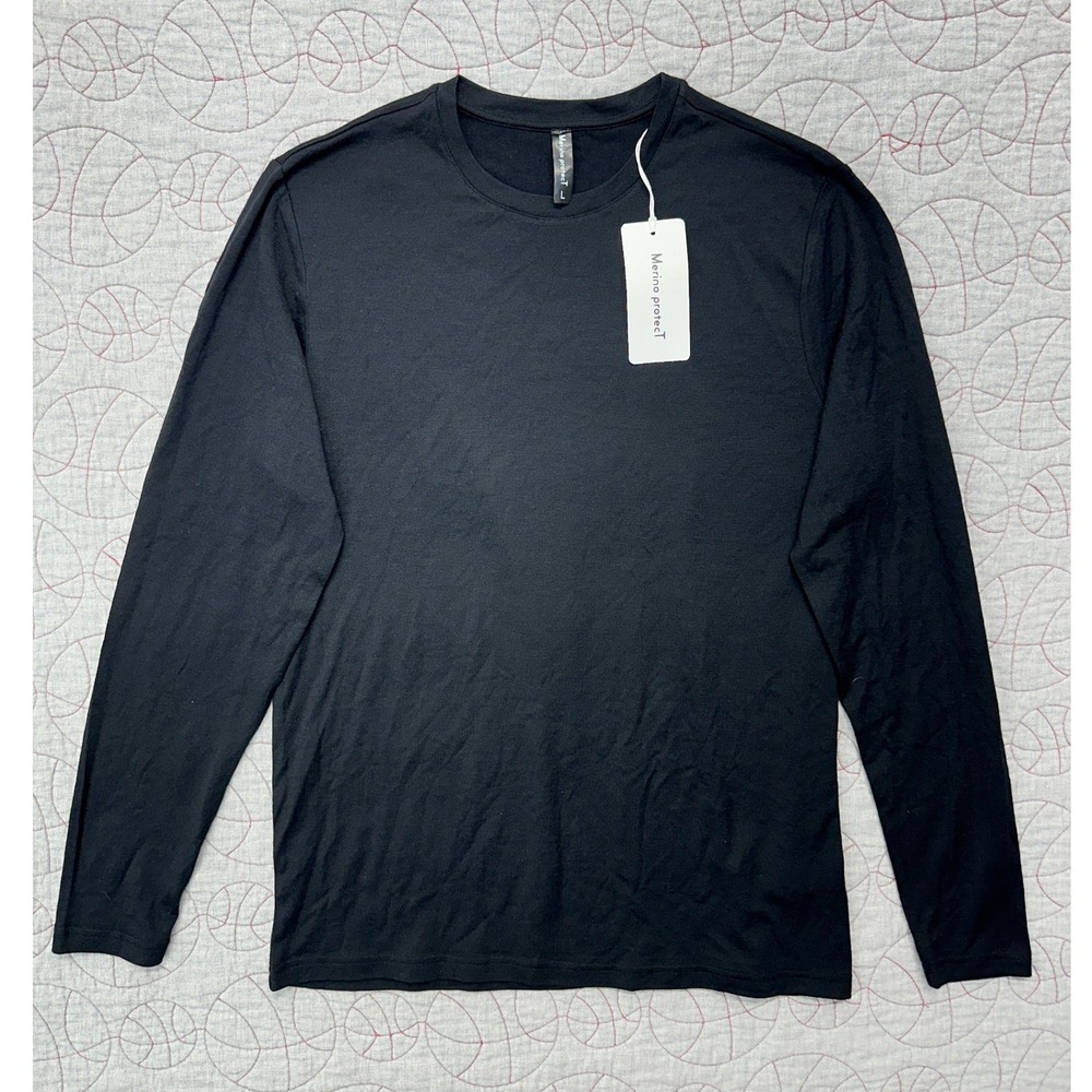 Merino Protect Long Sleeve Crew Black 170g Wool / Men's Large
